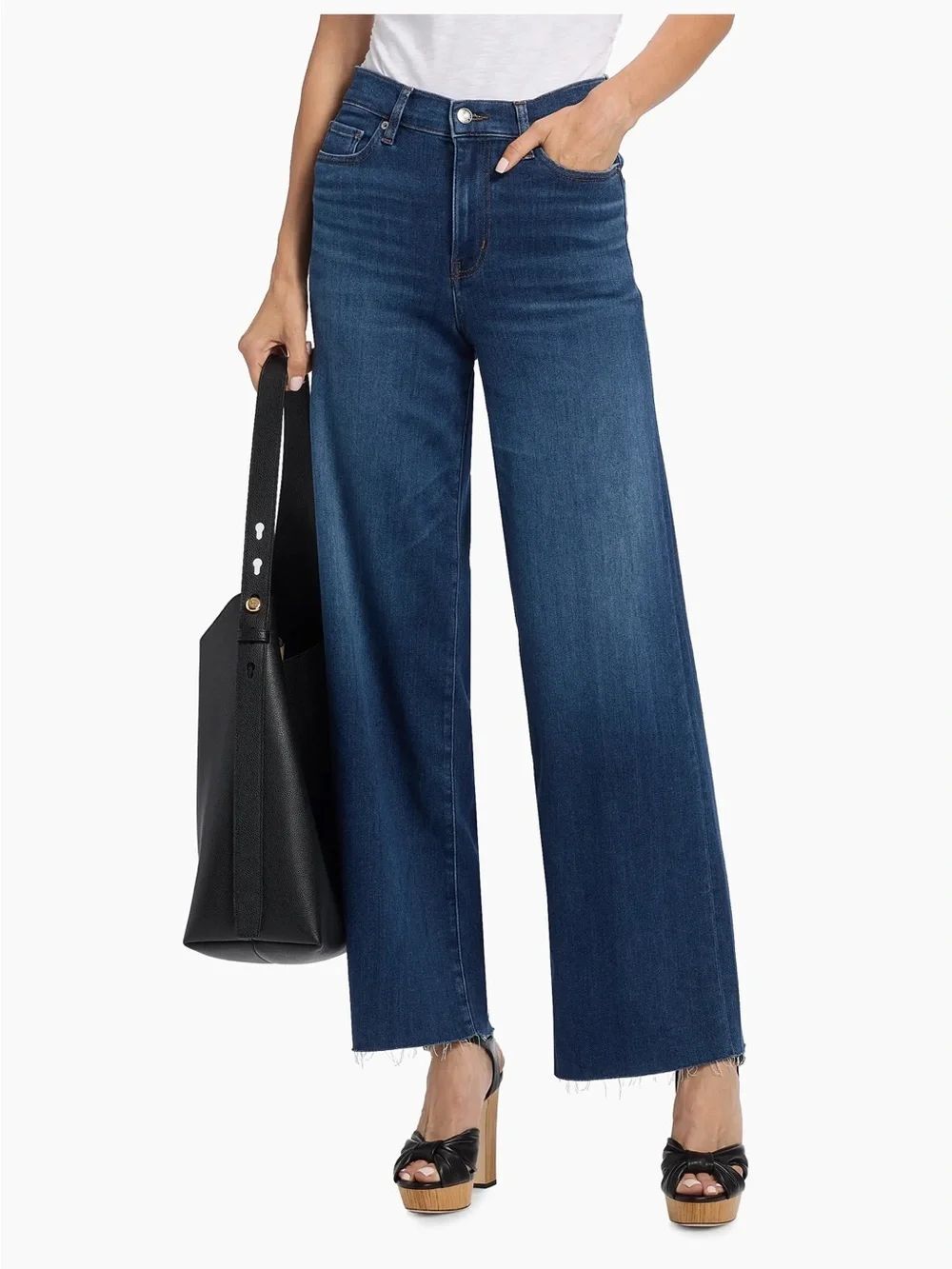 $298 Frame Le Slim Palazzo high rise wide leg jeans in Rinse NWT Size 25